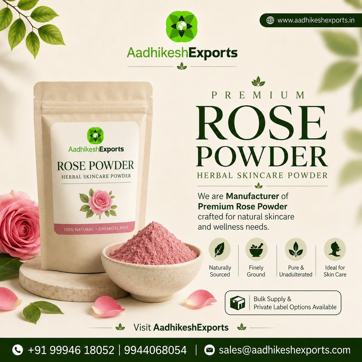 Rose Petal Powder Wholesale Supplier India